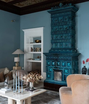 Изразцовая печь: 20+ фото из проектов дизайнеров