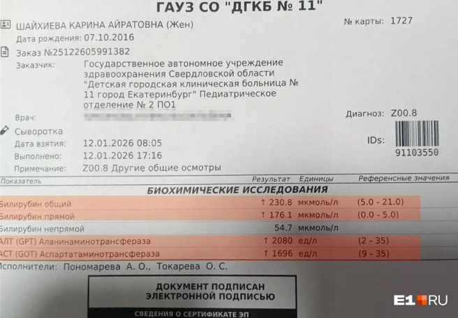 На этот раз подскочили и другие показатели крови&nbsp;— ситуация стала критической | Источник: Айрат Шайхиев