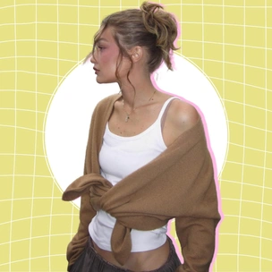 Как носить кардиган зимой 2025/26: эффектный модный трюк от Джиджи Хадид