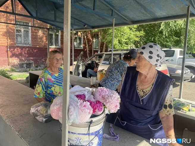 Пока нет покупателей, дачники могут провести время за беседами друг с другом | Источник: Кристина Савиных / NGS55.RU