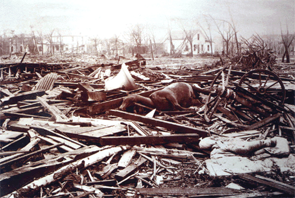 Торнадо трех штатов в 1925 году в Америке, фото