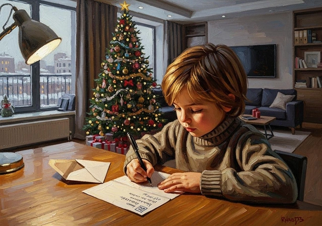 Если ребенок еще не умеет писать, то может нарисовать свое желание или использовать наклейки | Источник: Юрий Орлов / Городские медиа