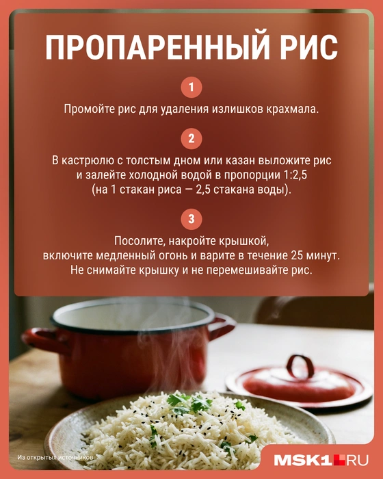 Как правильно варить рис в кастрюле: 3 метода - 27 марта 2026 | ИРСИТИ.ру