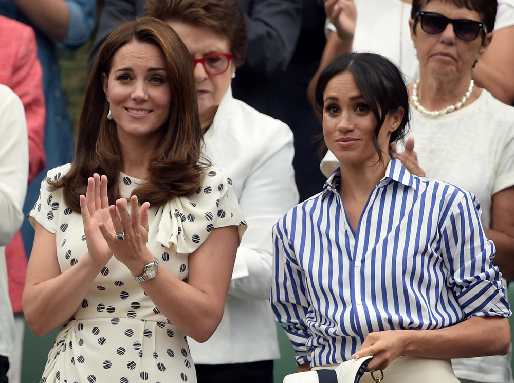 Герцогини Кембриджская и Сассекская на женском финале Уимблдона, 14 июля 2018 года | marieclaire.ru