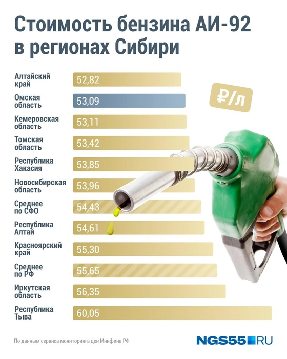 Дешевле 92-й бензин только на Алтае  | Источник: Дмитрий Гладышев / Городские медиа 