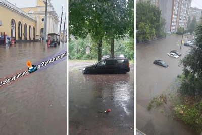 Ярославль затопило после ливня: половина нормы за полдня