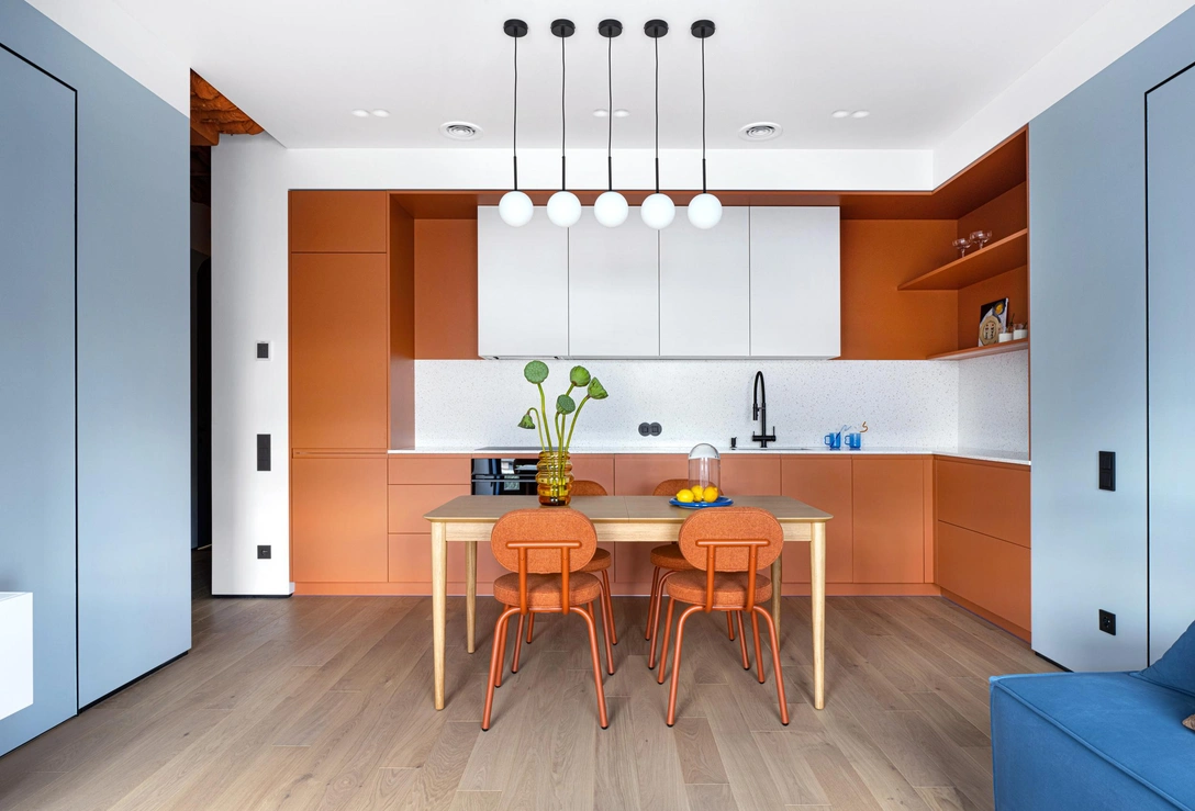 Кухня, «Агат Мебель». Стол, SK design. Стулья, Delo design. Светильник, Maytony. | Источник: Наталья Градусова. Стиль: Анна Коробко.