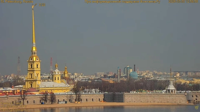 Источник «Фонтанки» рассказал, связаны ли загрязнения в воздухе Петербурга с пожаром в Усть-Луге | Источник: Видовая камера