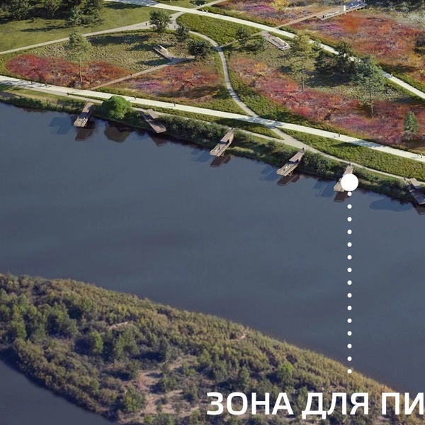 На берегу кроме пляжей появятся пикниковые зоны, нависающие над водой | Источник: Мастер-план Ангарска / «Новая земля»