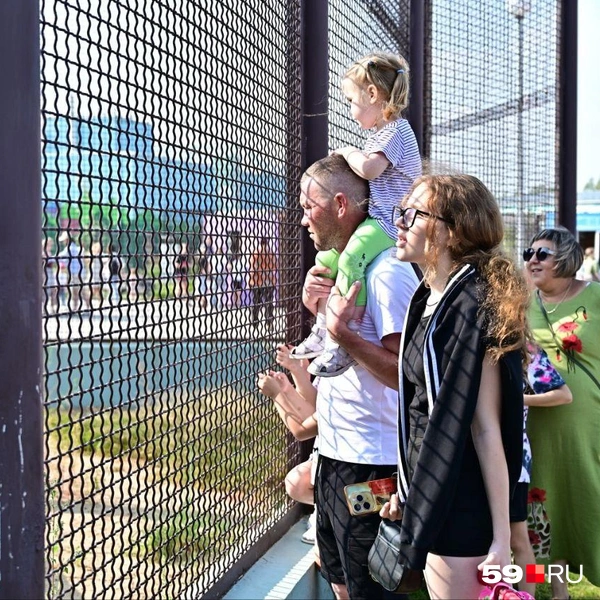 На плечах у папы, наверное, было очень удобно рассматривать животных | Источник: Василина Любимова / 59.RU