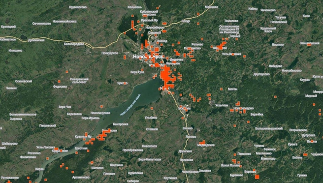 На карте отмечены самые грибные места НСО | Источник: предоставлена Ринатом Султановым