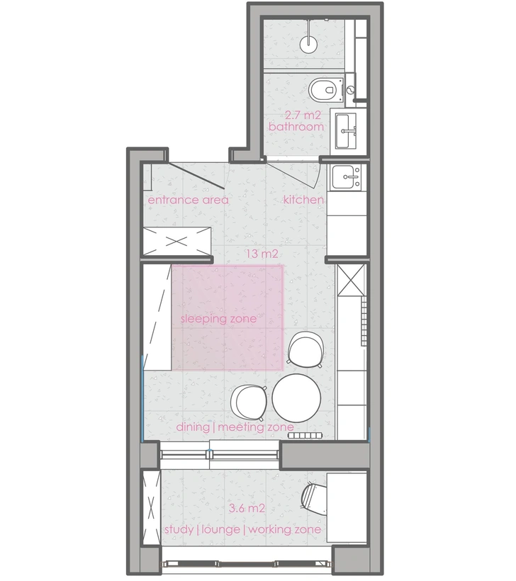 Смарт-студия 19,5 м² в Санкт-Петербурге — с откидной кроватью и RGB-подсветкой