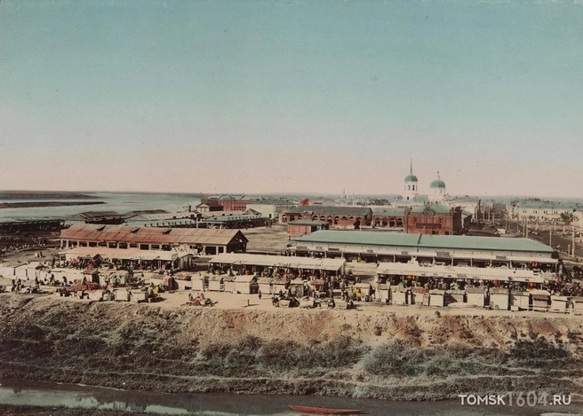 Вид на Базарную площадь (сейчас площадь Ленина). 1903–1905 гг | Источник: «Град над Томью | История Томска»