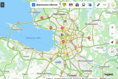 На юге КАД Петербурга собралась шестикилометровая пробка
