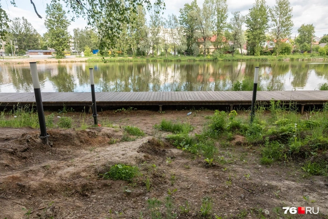 Однако вход для мам с детскими колясками буквально закрыт. Попробуй заберись на эту набережную | Источник: Александр Куренной / 76.RU
