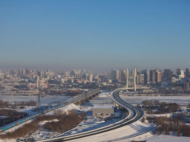 Протяжённость моста составляет 1,5 километра. | Источник: Александр Ощепков / NGS.RU