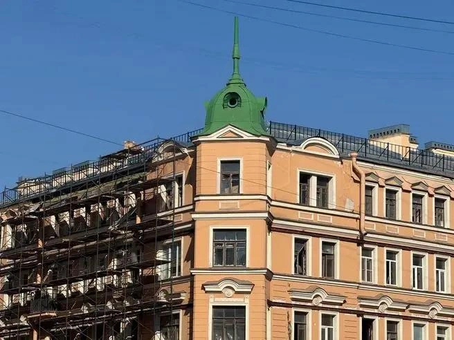Дом на Большой Зелениной во время восстановления (архив) | Источник: Фонд капитального ремонта Санкт-Петербурга
