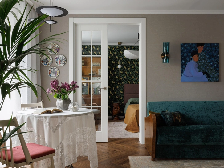 Винтаж и цвет: квартира 49 м&sup2; в Санкт-Петербурге под сдачу