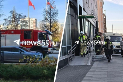 К «Сберу» в центре Перми приехали пожарные