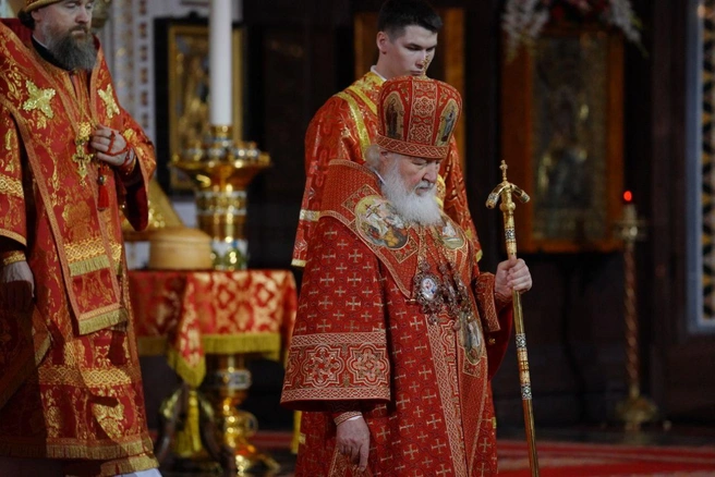 Богослужение в главном храме страны проходило под руководством патриарха Кирилла | Источник: Анна Селина / MSK1.RU