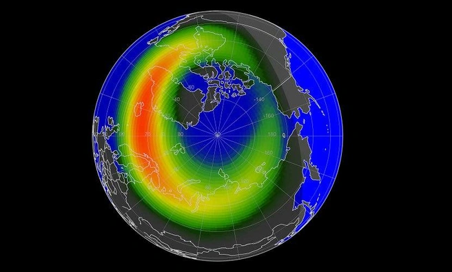 Полярный овал, возникший из-за магнитной бури | Источник: лаборатория солнечной астрономии ИКИ РАН