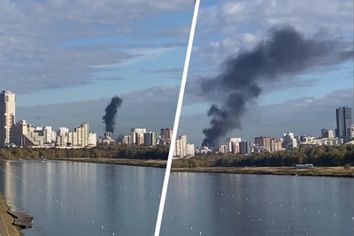 На северо-западе Москвы горит строящееся здание