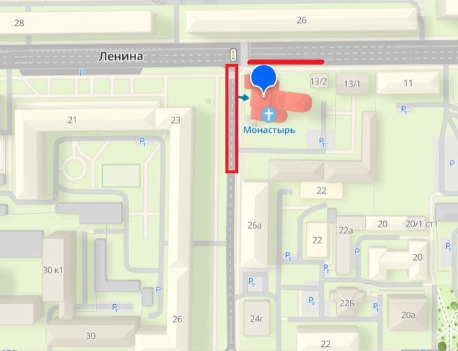 Перекрытия рядом с Благовещенским женским монастырем | Источник: 2gis.ru