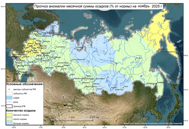 Осадков ожидается около нормы  | Источник: meteoinfo.ru