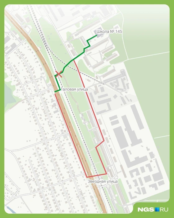 На карте можно заметить, как изменился путь до школы | Источник: Юрий Орлов/NGS.RU