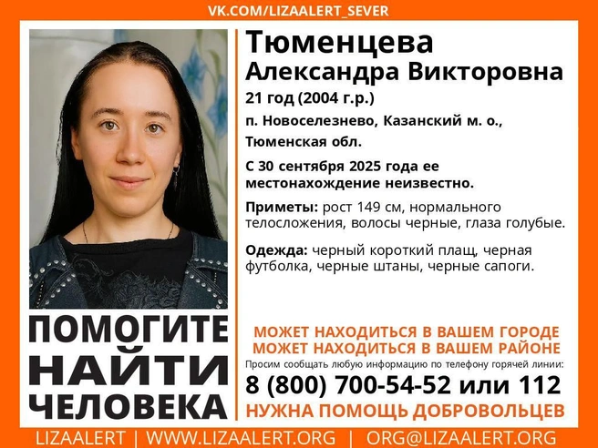 Источник: Поисковый отряд «ЛизаАлерт» Тюменской области / Vk.com