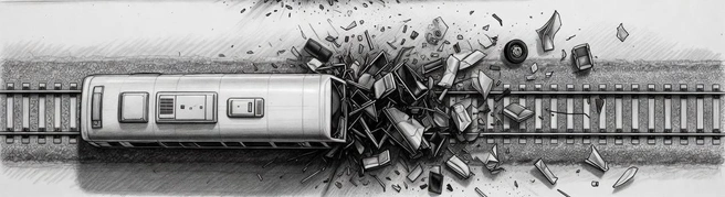 Обломки автобуса разлетелись на 100–200 метров | Источник: фото сгенерировано ИИ