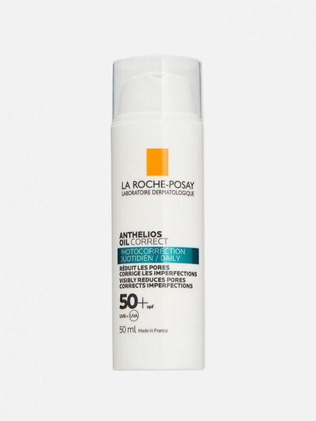 Солнцезащитный крем для жирной кожи SPF 50+ Anthelios Oil Correct, La Roche-Posay