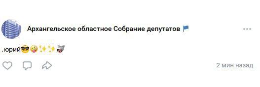 Архангельское собрание депутатов опубликовало странную запись с именем и эмодзи