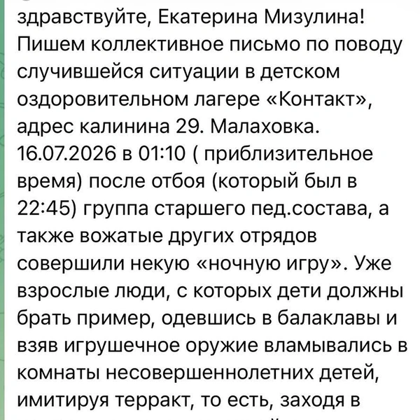 Источник: Екатерина Мизулина / T.me 