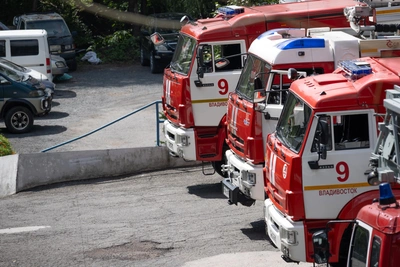 Бывший FESCO Hall охвачен пожаром