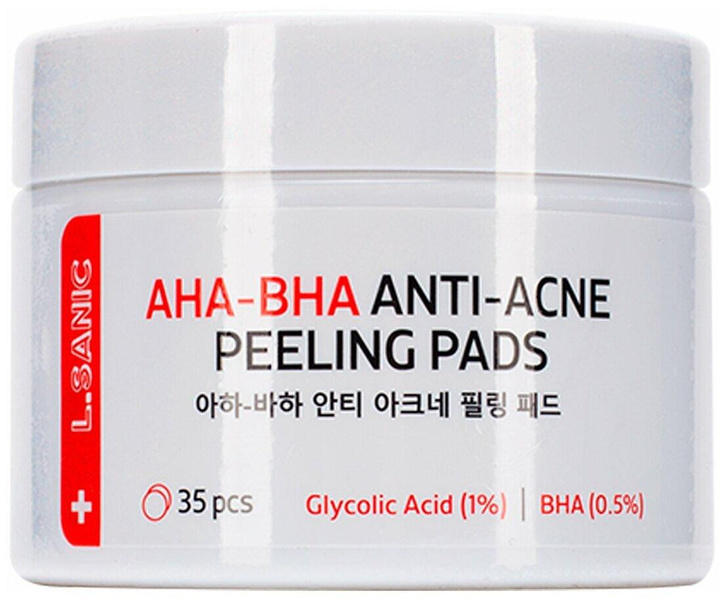 Отшелушивающие диски с AHA и BHA кислотами против несовершенств кожи, 35шт, L. Sanic