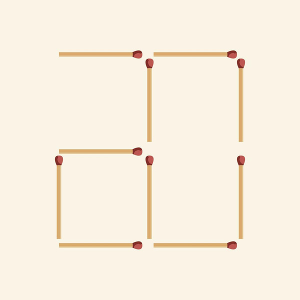 Переместите 1 спичку, чтобы получилось 3 квадрата
