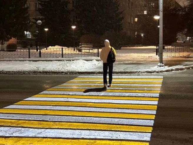 Гобо-проекторы обеспечивают хорошую видимость для всех участников дорожного движения. | Источник: Кудрявцев Максим / Telegram