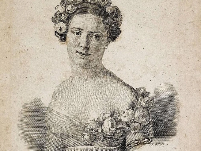 Авдотья Истомина в образе Флоры. Гравюра Федора Иордана, 1825 год. | Источник: ar.culture.ru
