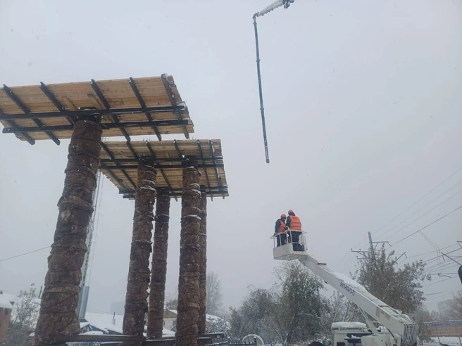 Сооружение соединит два района города | Источник: Максим Кудрявцев / Telegram