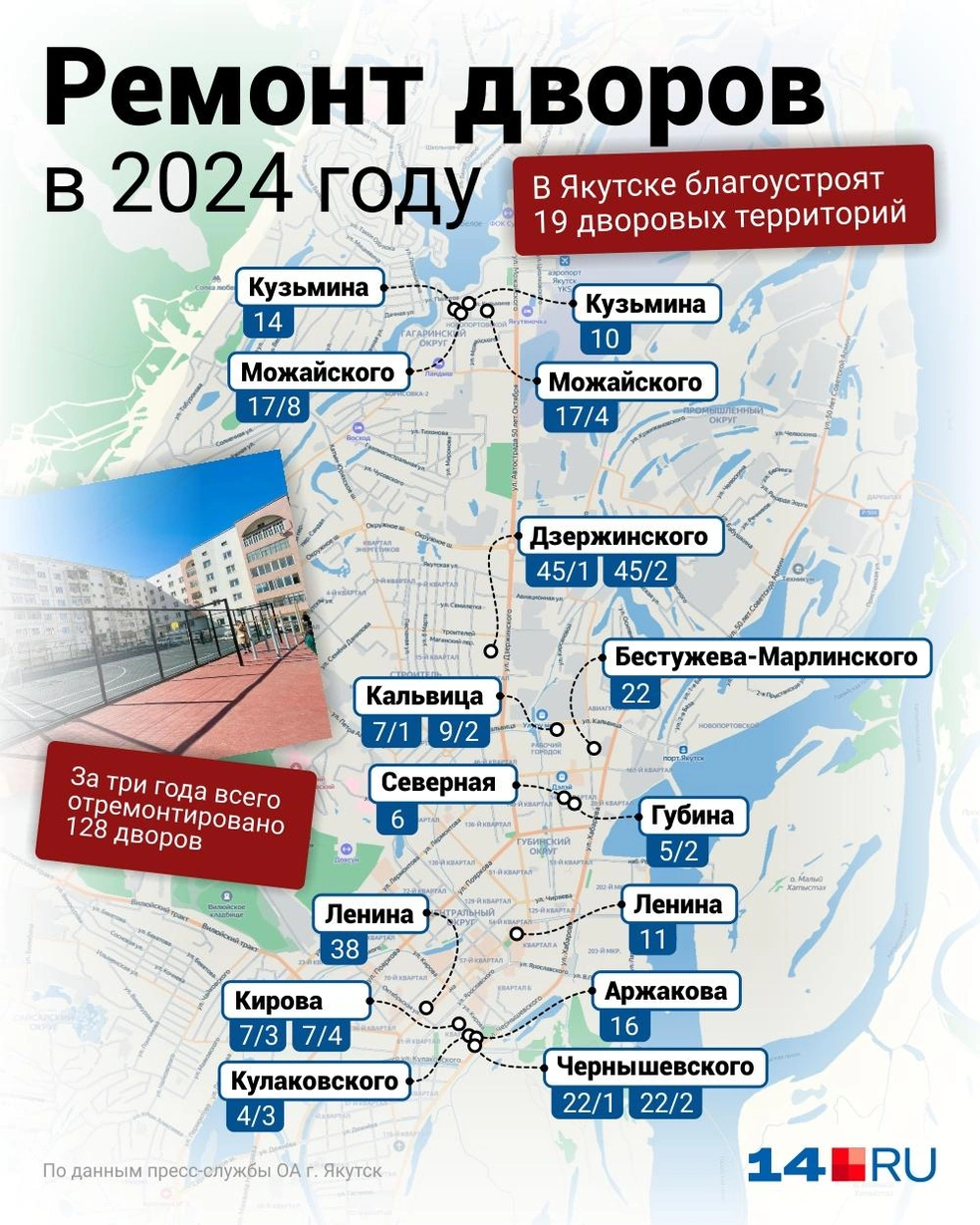 Какие дворы отремонтируют в Якутске в 2024 году - 3 мая 2024 - 14.ру