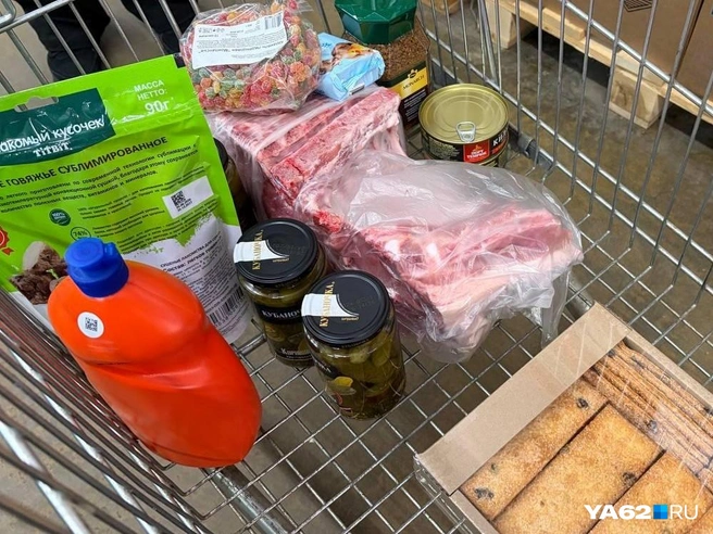 Продуктовая тележка людей, которые зашли в магазин просто прогуляться | Источник: Дарья Ходосевич / YA62.RU