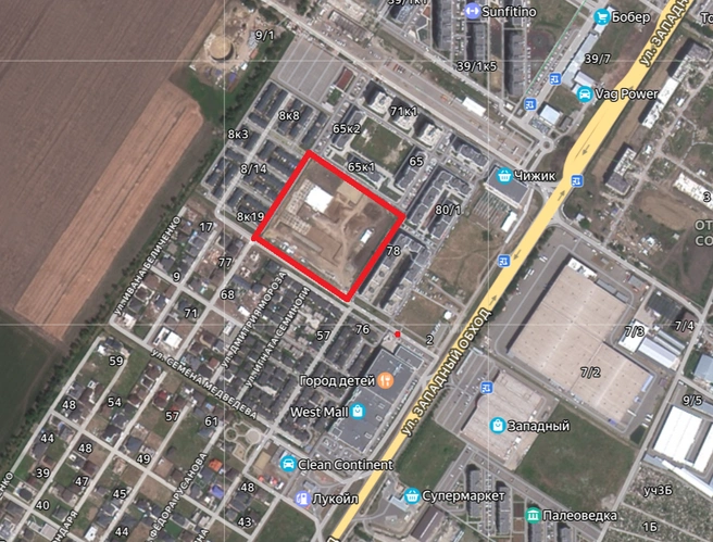 Участок, где должны построить школу  | Источник: yandex.ru