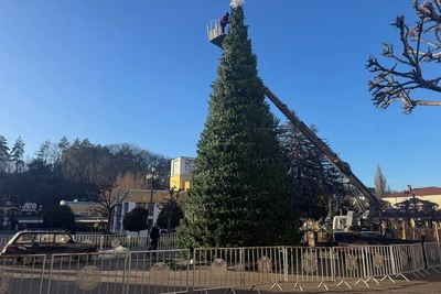 В Кисловодске устанавливают главную новогоднюю ёлку