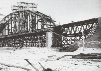 Мост через Зею — 1935 год | Источник: ЗабЖД