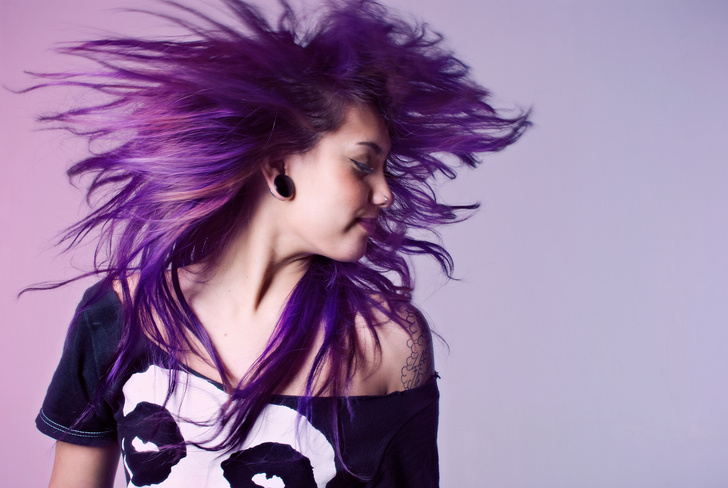 фиолетовый цвет волос
