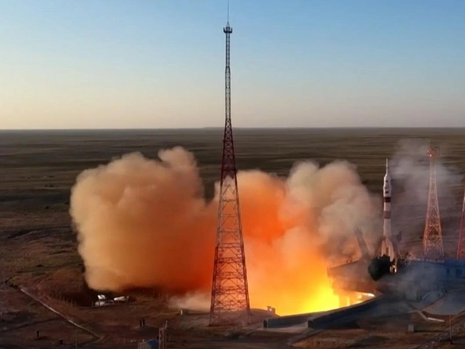 Запуск «Союза МС-29» с космодрома Байконур. | Источник: «Роскосмос»