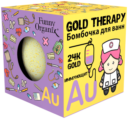 Бомбочка для ванн Gold Therapy, Funny Organix
