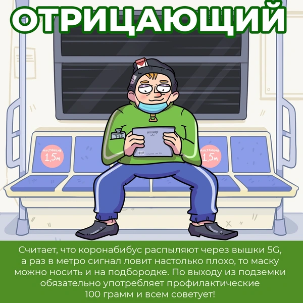 5 типов пассажиров ковидного метро: злободневный комикс от российского автора