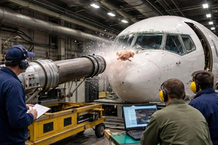 Почему самолеты обстреливают мертвыми курицами | Источник: AI